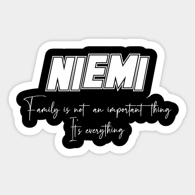 Niemi Second Name, Niemi Family Name, Niemi Middle Name Sticker by JohnstonParrishE8NYy